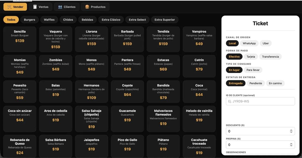 Punto de venta para cafetería, sistema privado a la medida